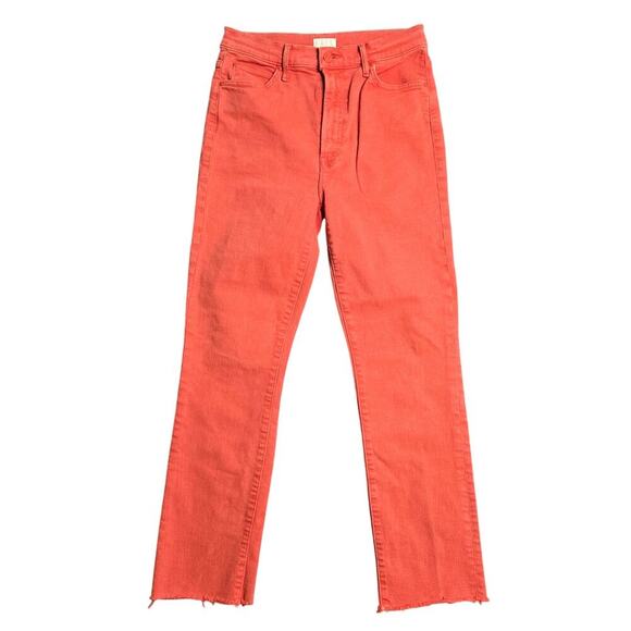 Mother The Swooner Rascal Ankle Fray in Flame Scarlett Size: 28 - Picture 2 of 9
